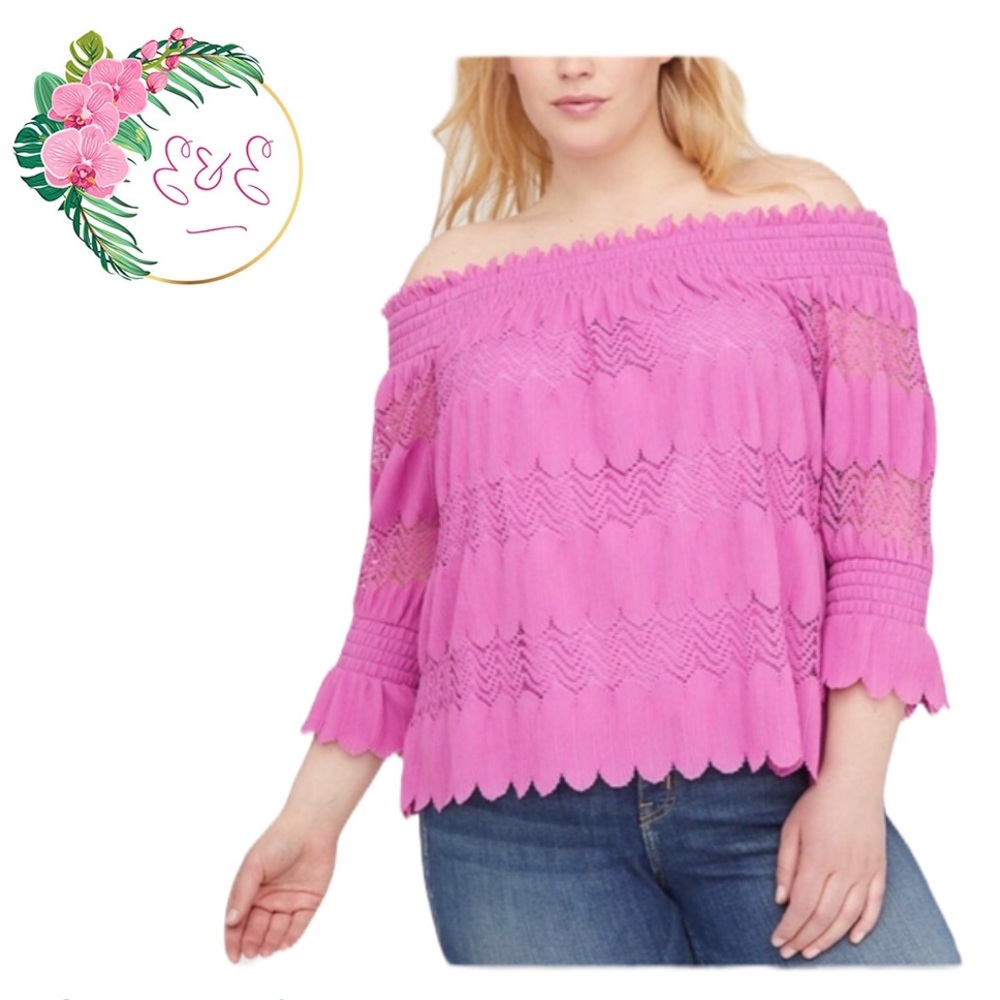NWT LANE BRYANT Smocked Off The Shoulder Top
